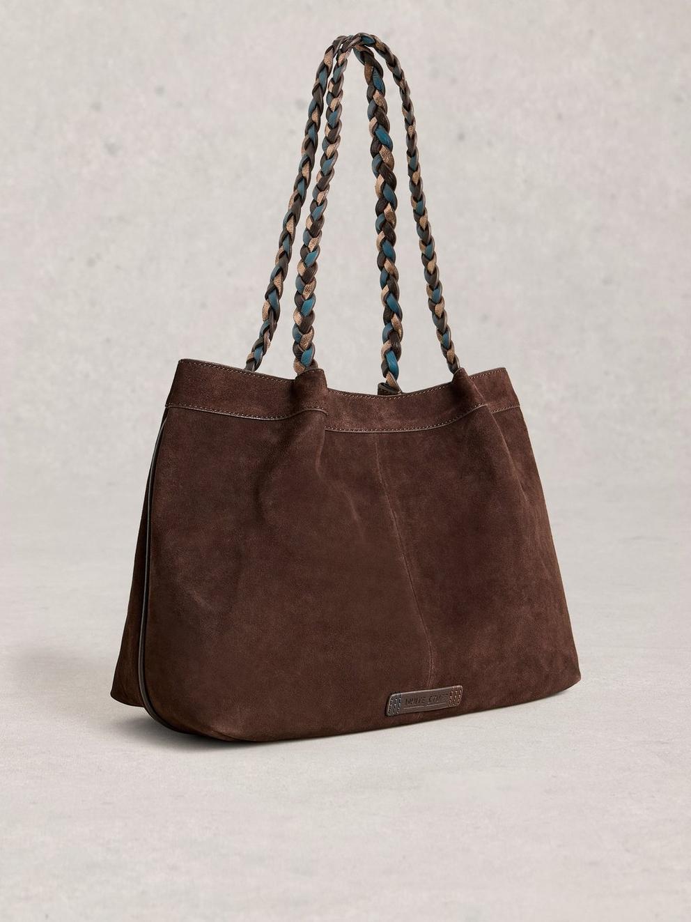 Tessa Tote Bag in DK BROWN - FLAT BACK