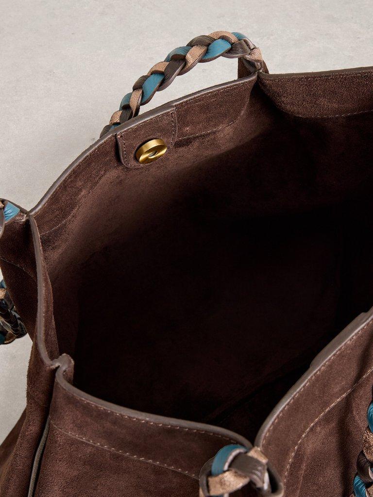 Tessa Tote Bag in DK BROWN - FLAT DETAIL