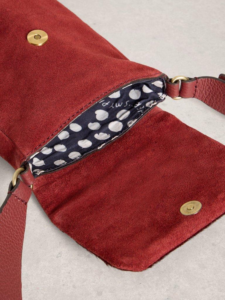 Tiggy Phone Bag in DEEP RED - FLAT DETAIL