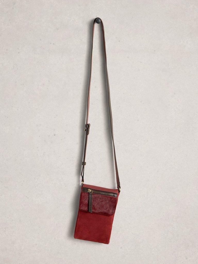 Tiggy Phone Bag in DEEP RED - FLAT FRONT