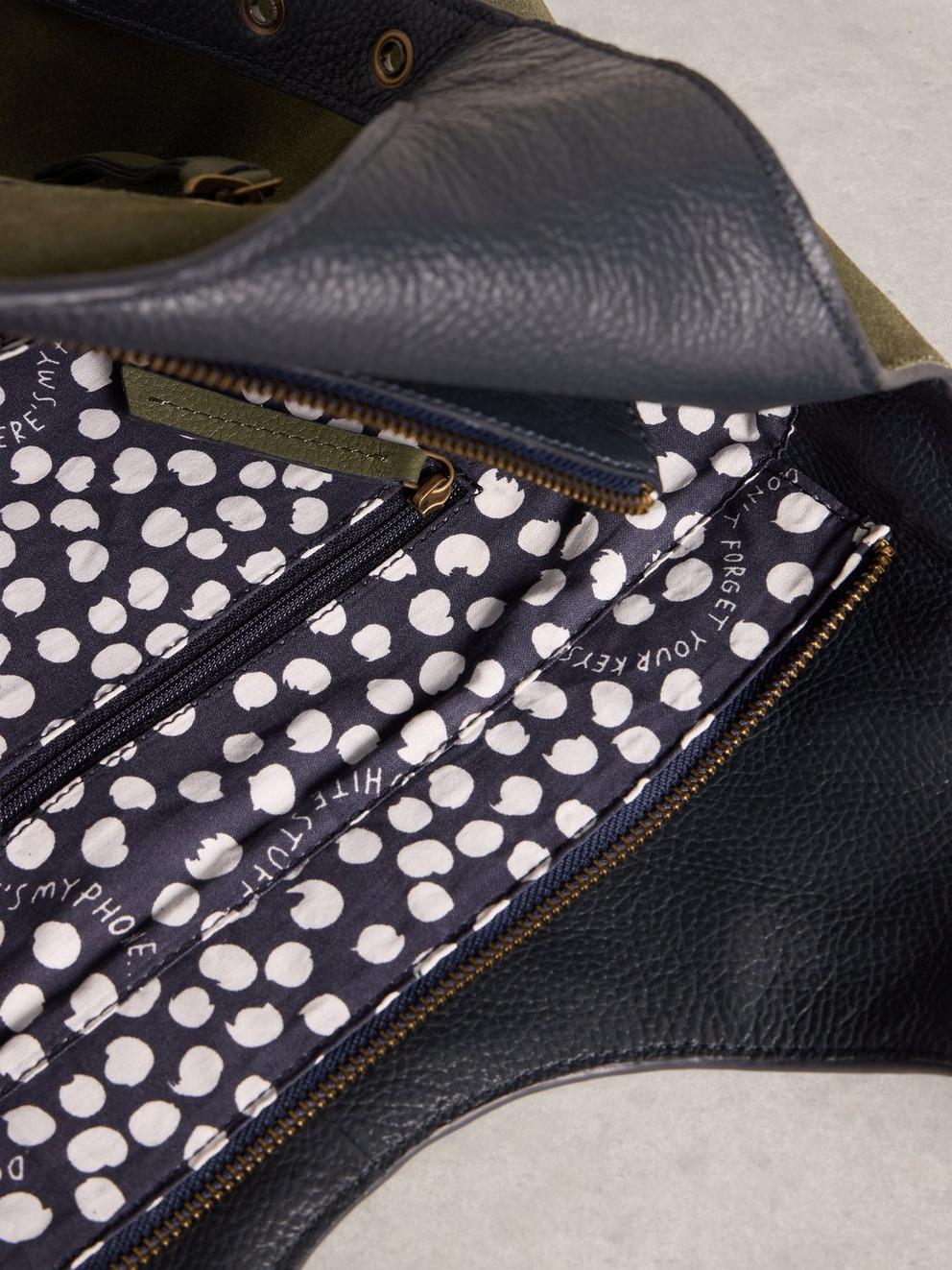 Hollie Tote Bag in KHAKI GRN - FLAT DETAIL