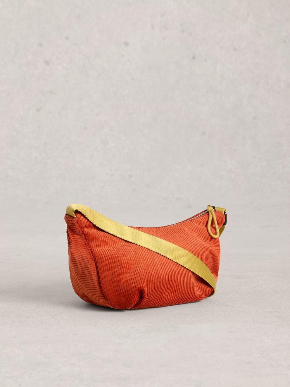 Meadow Corduroy Bag in DK ORANGE - FLAT BACK