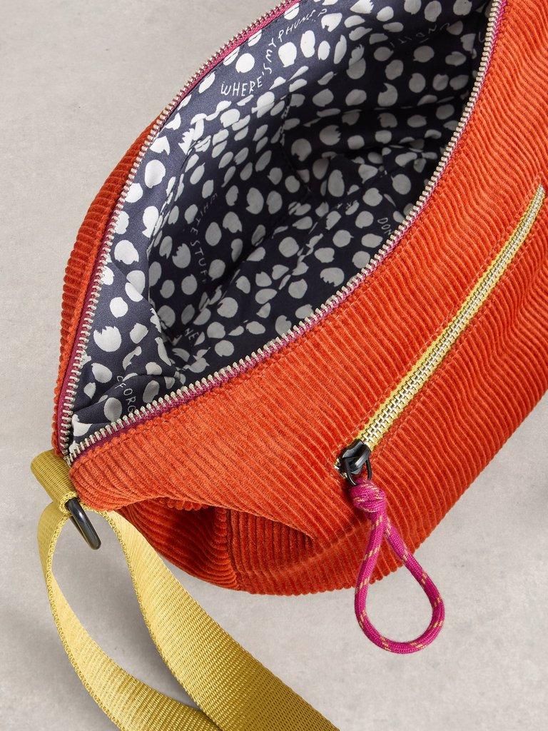 Meadow Corduroy Bag in DK ORANGE - FLAT DETAIL