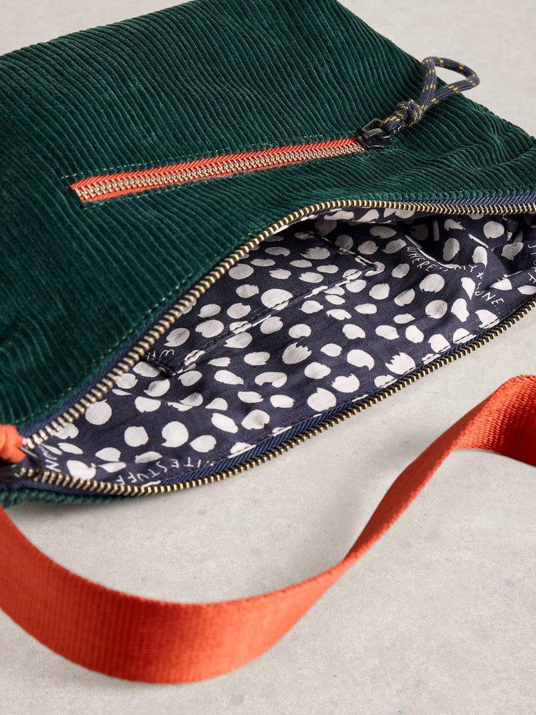 Meadow Corduroy Bag in DK TEAL - FLAT DETAIL