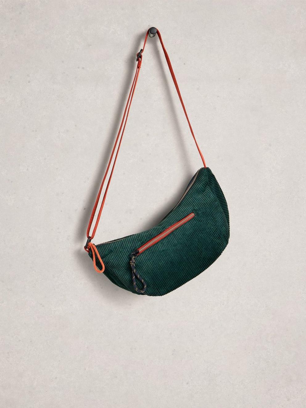 Meadow Corduroy Bag in DK TEAL - FLAT FRONT