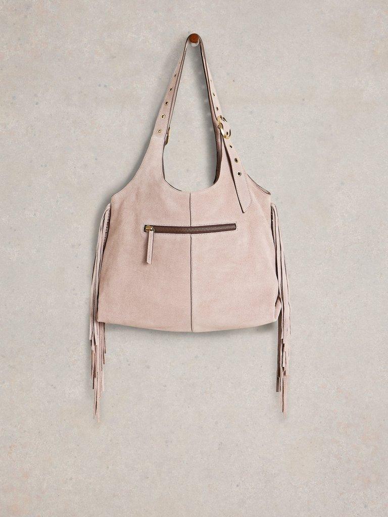 Hollie Tassel Tote Bag in DK NAT - FLAT FRONT
