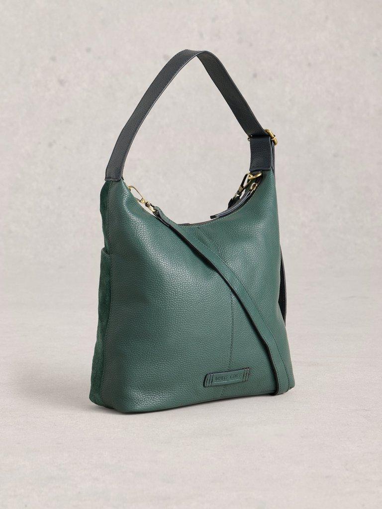 Sophia Suede Crossbody in DK TEAL - FLAT BACK