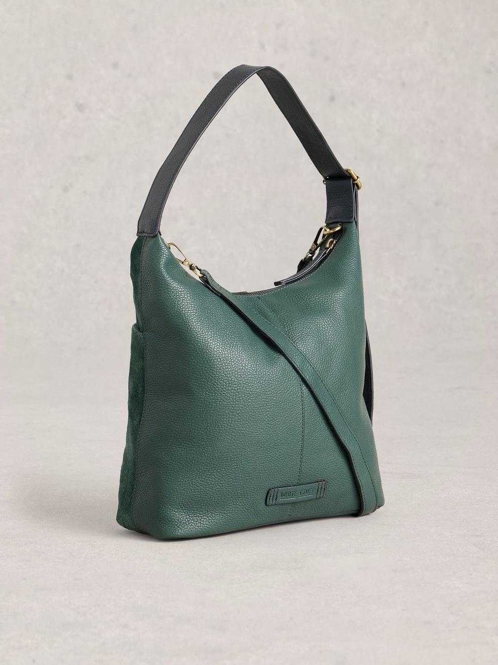 Sophia Suede Crossbody in DK TEAL - FLAT BACK