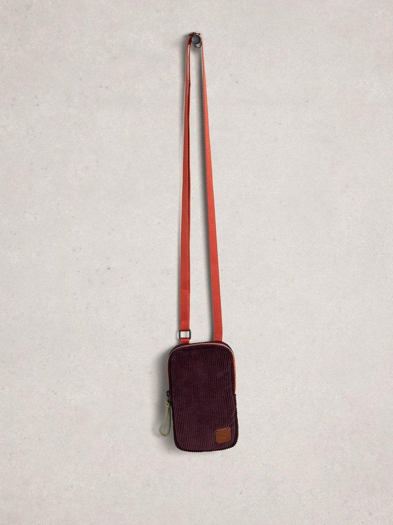 Meadow Corduroy Phone Bag in DK PURPLE - FLAT FRONT