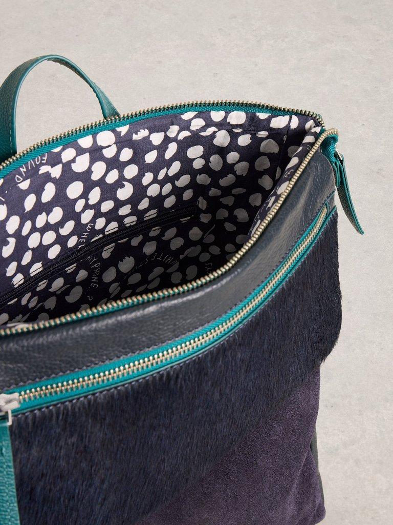 Tiggy Leather Backpack in DARK NAVY - FLAT DETAIL