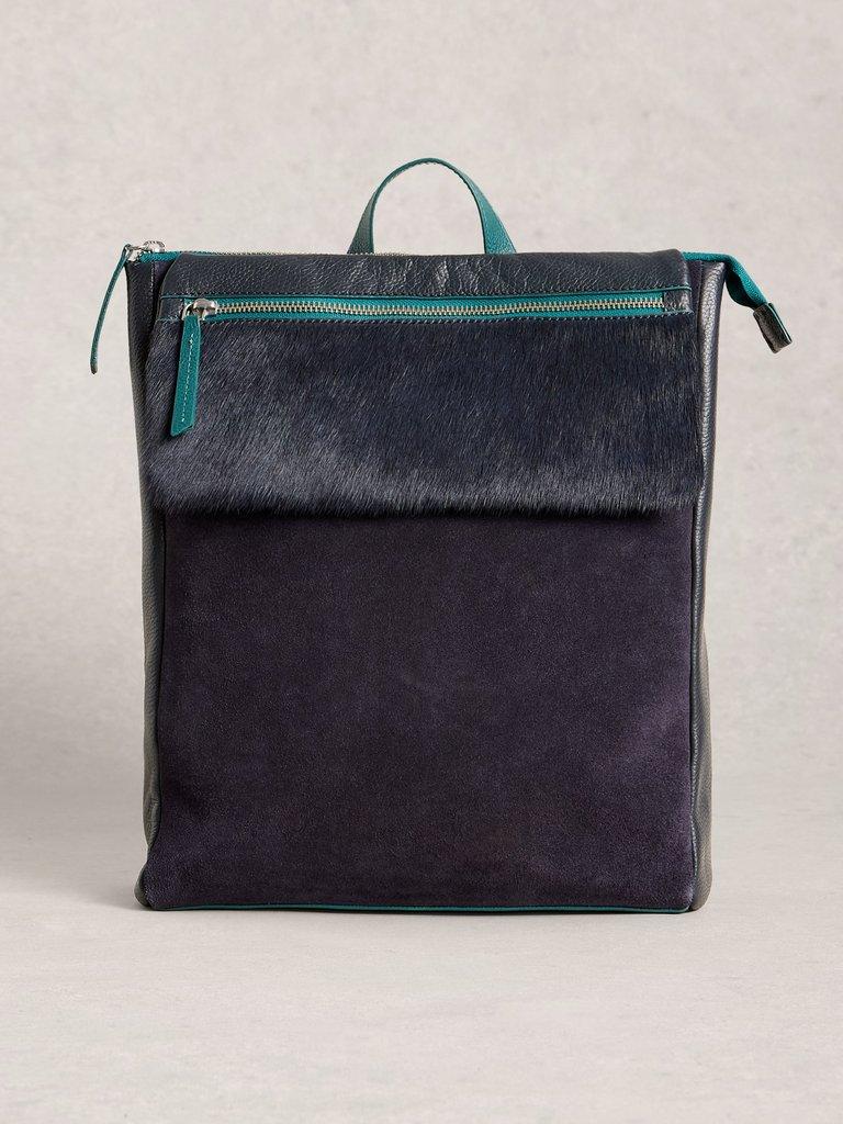 Tiggy Leather Backpack in DARK NAVY - LIFESTYLE