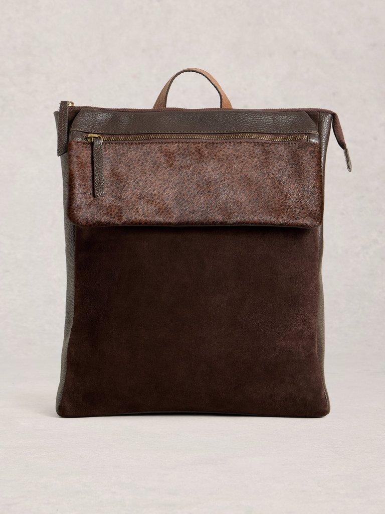 Tiggy Leather Backpack in DK BROWN - LIFESTYLE