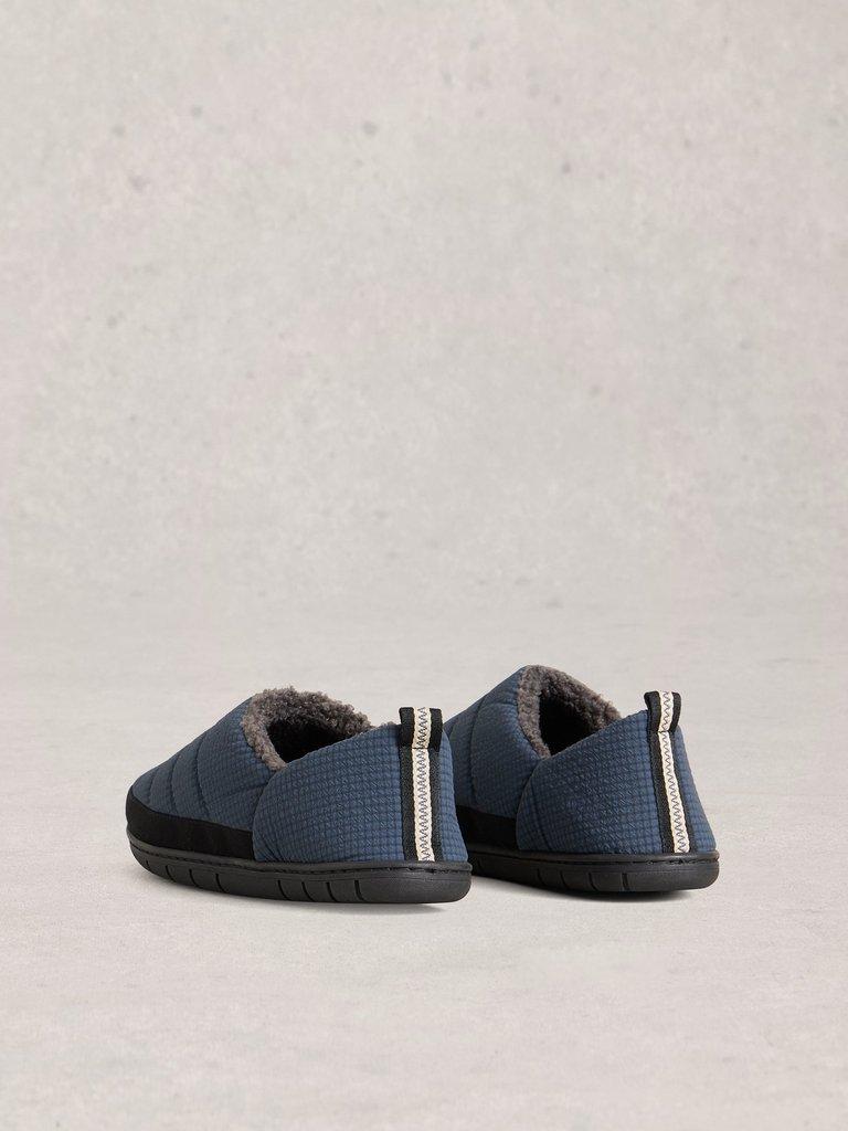 Puffer Nylon Slippers in DARK NAVY - FLAT BACK