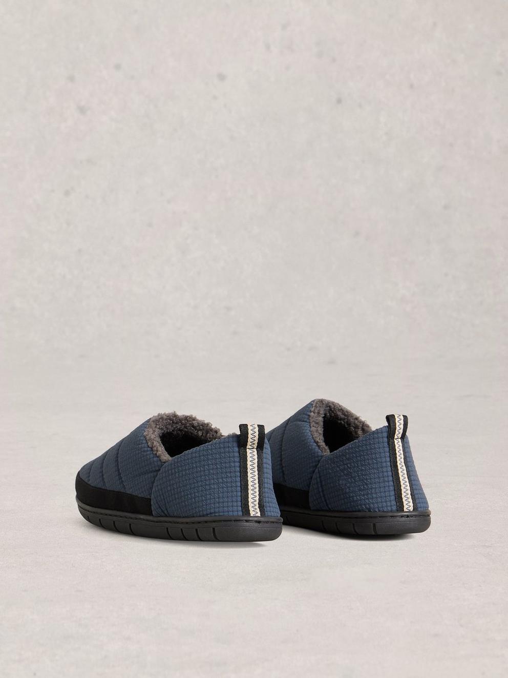 Puffer Nylon Slippers in DARK NAVY - FLAT BACK