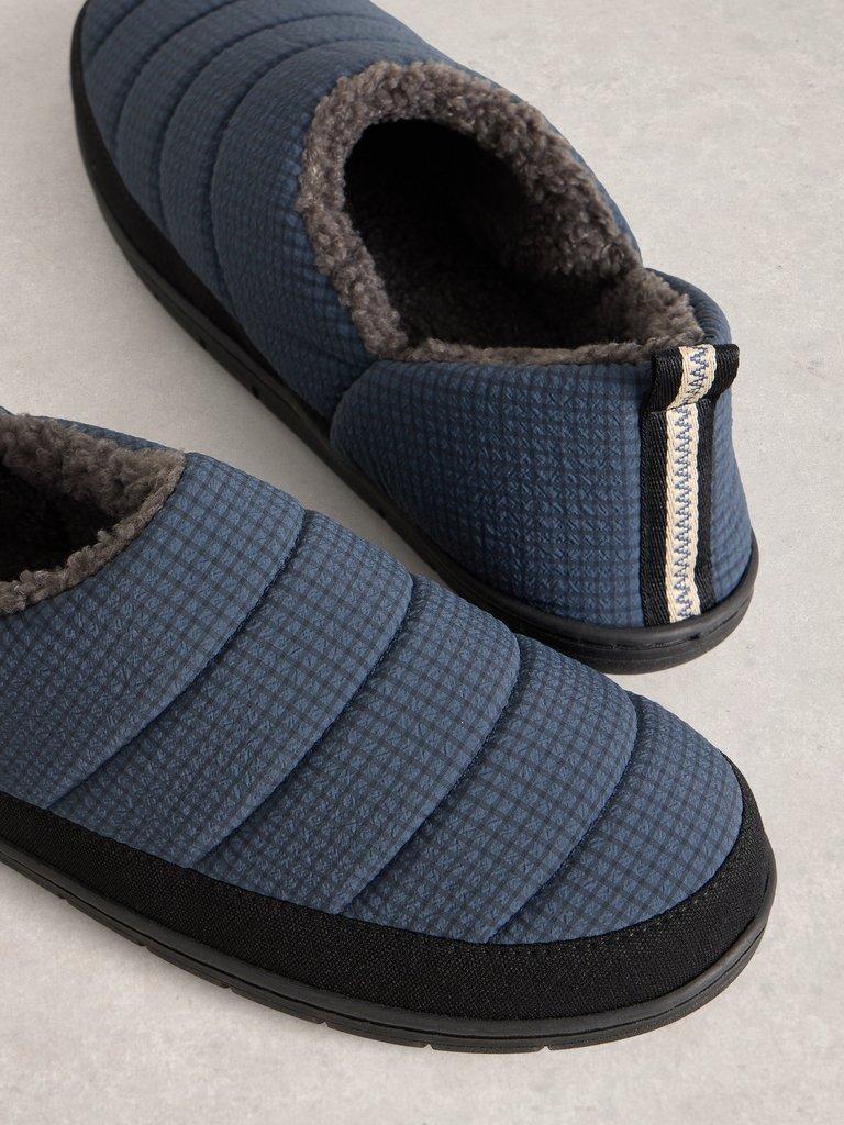 Puffer Nylon Slippers in DARK NAVY - FLAT DETAIL