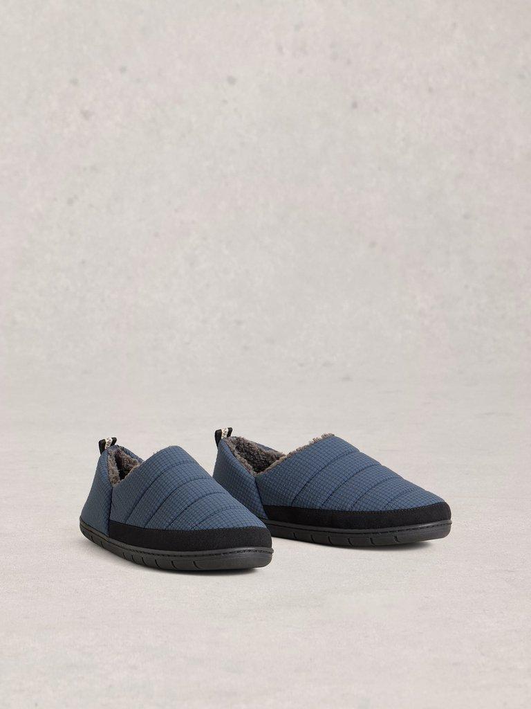 Puffer Nylon Slippers in DARK NAVY - FLAT FRONT