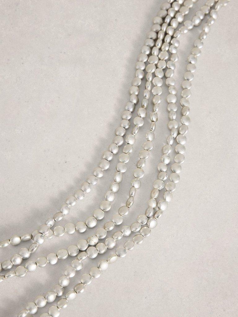 Zoey Multi Layer Necklace in SLV TN MET - FLAT DETAIL