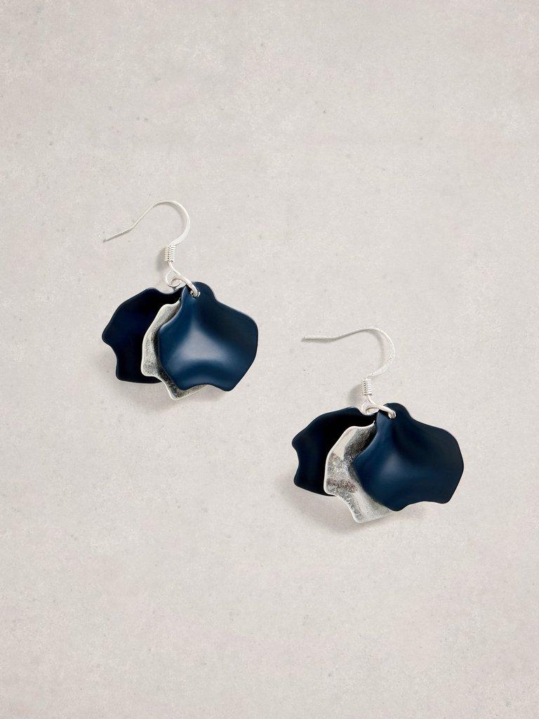 Chloe Petal Earring in NAVY MULTI - FLAT FRONT