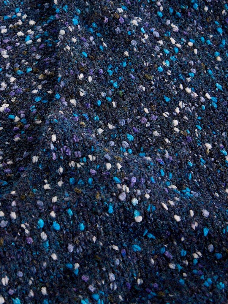 V NECK TEXTURED JUMPER in DARK NAVY - FLAT DETAIL