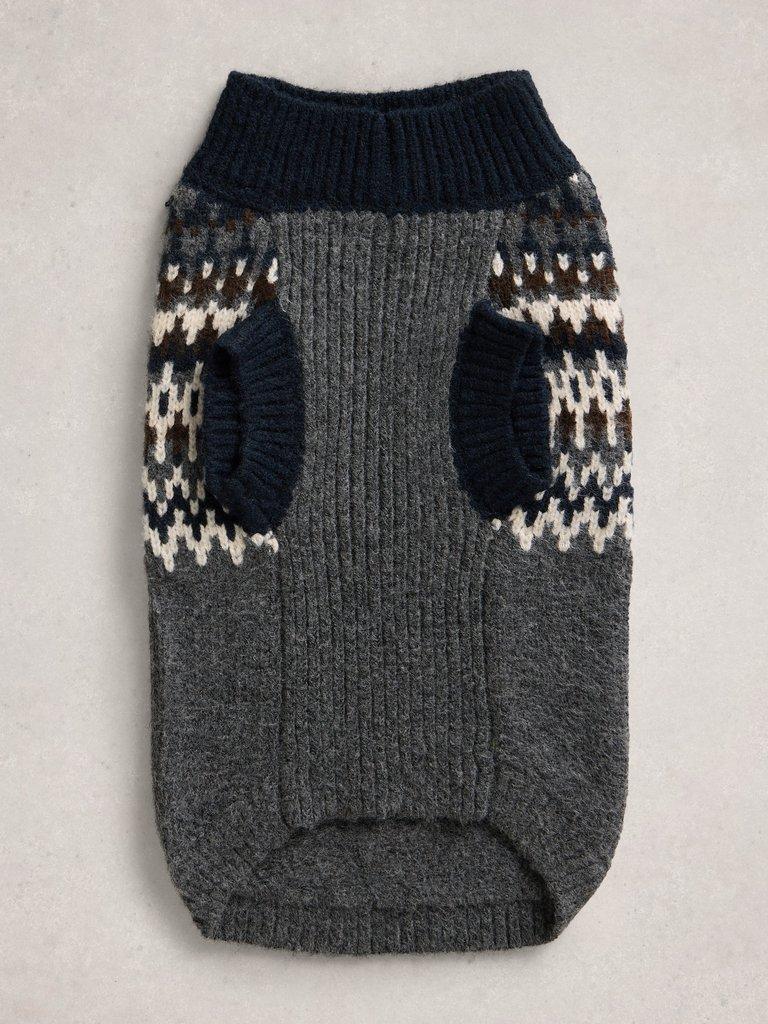 DOG FAIRISLE JUMPER in GREY MLT - FLAT BACK