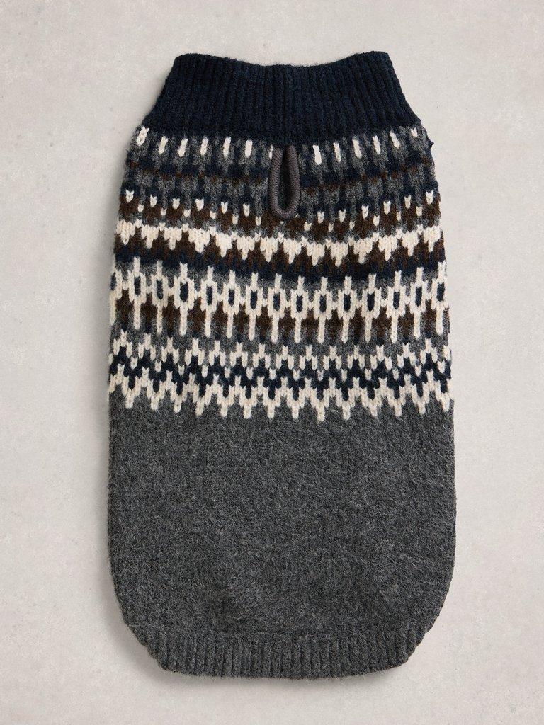 DOG FAIRISLE JUMPER in GREY MLT - FLAT FRONT