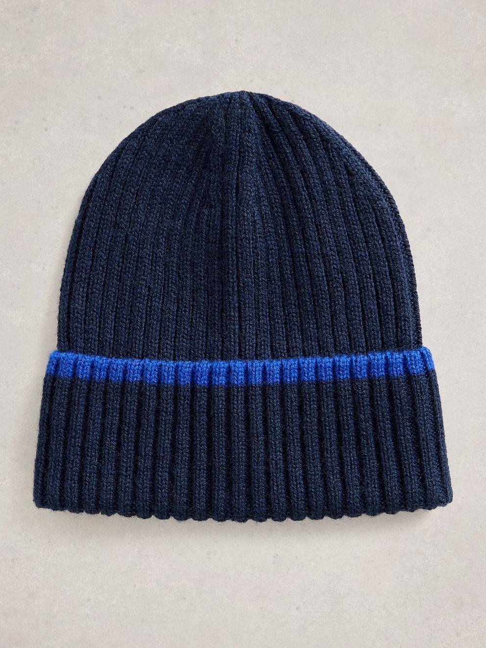 Mens Hat and Glove Set in NAVY MULTI - FLAT DETAIL