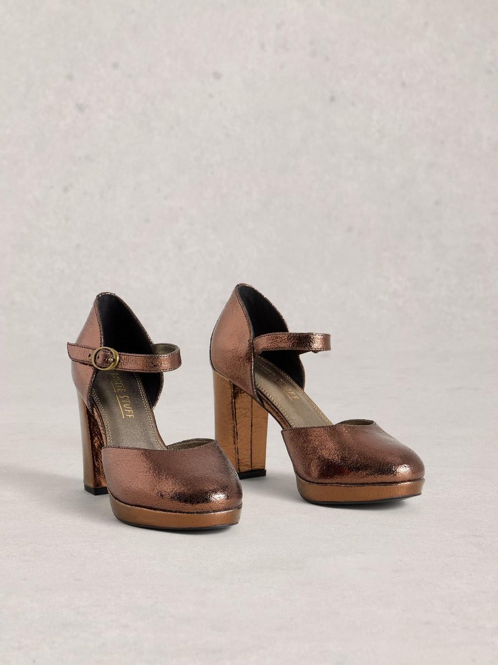 Priscilla Platform Strap Shoe in MIXED MET - FLAT FRONT
