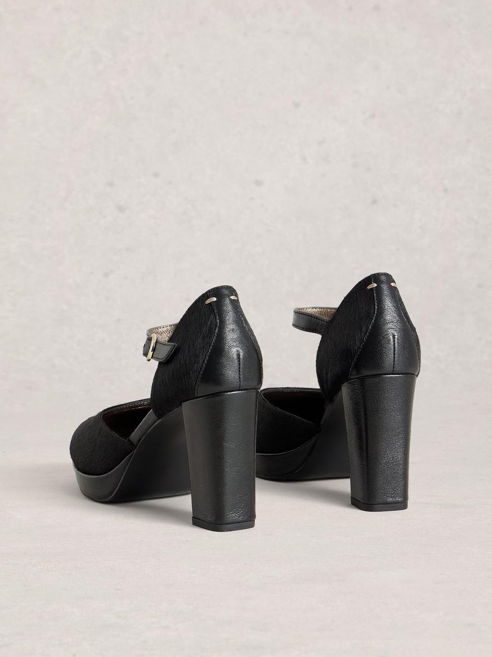 Priscilla Platform Strap Shoe in PURE BLK - FLAT BACK