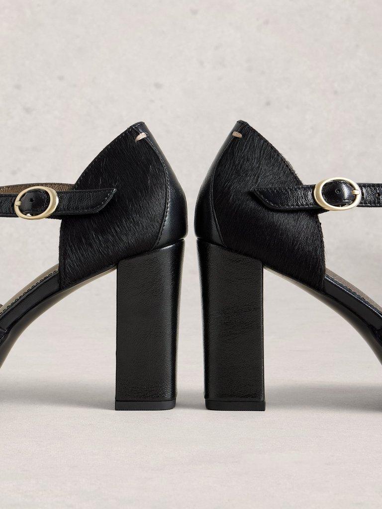 Priscilla Platform Strap Shoe in PURE BLK - FLAT DETAIL