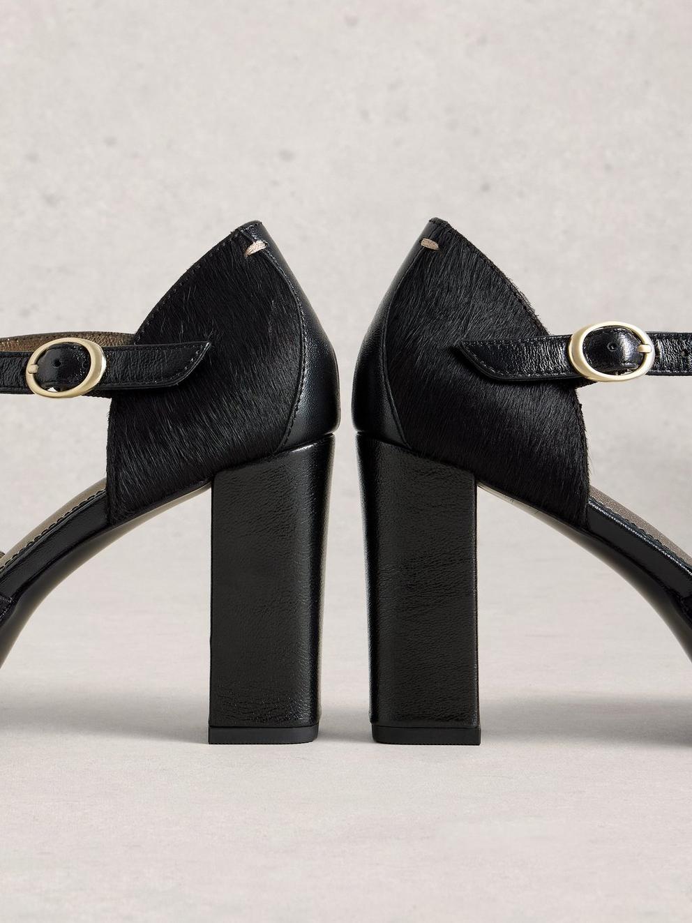 Priscilla Platform Strap Shoe in PURE BLK - FLAT DETAIL