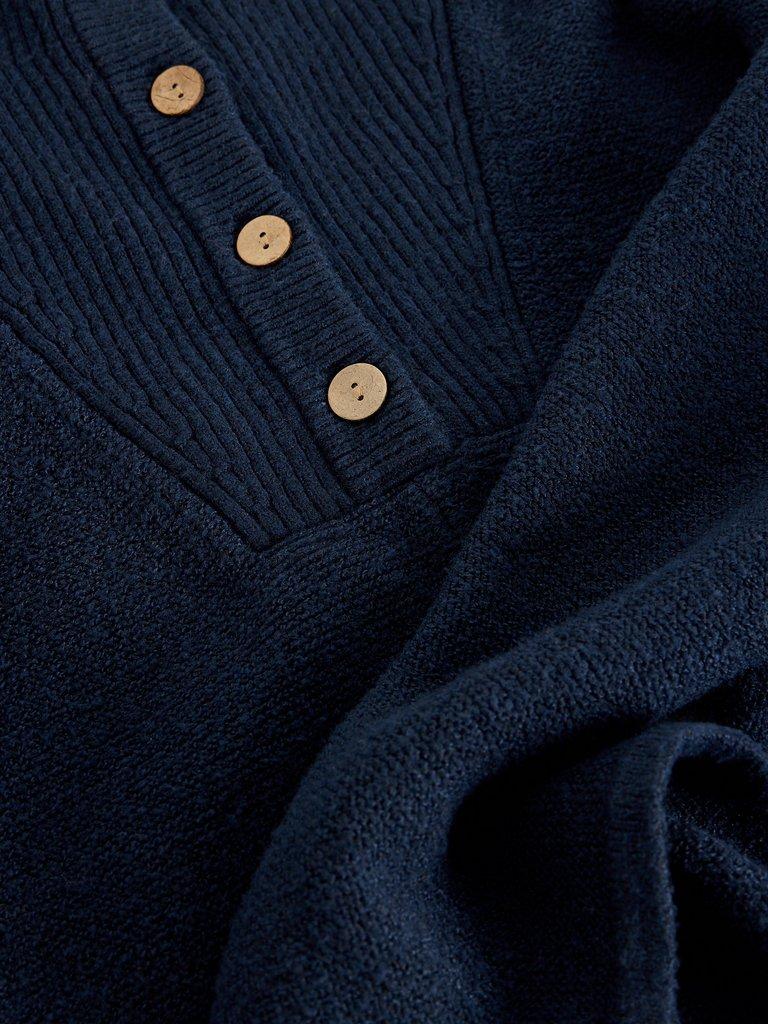 Funnel Neck Poncho in DARK NAVY - FLAT DETAIL