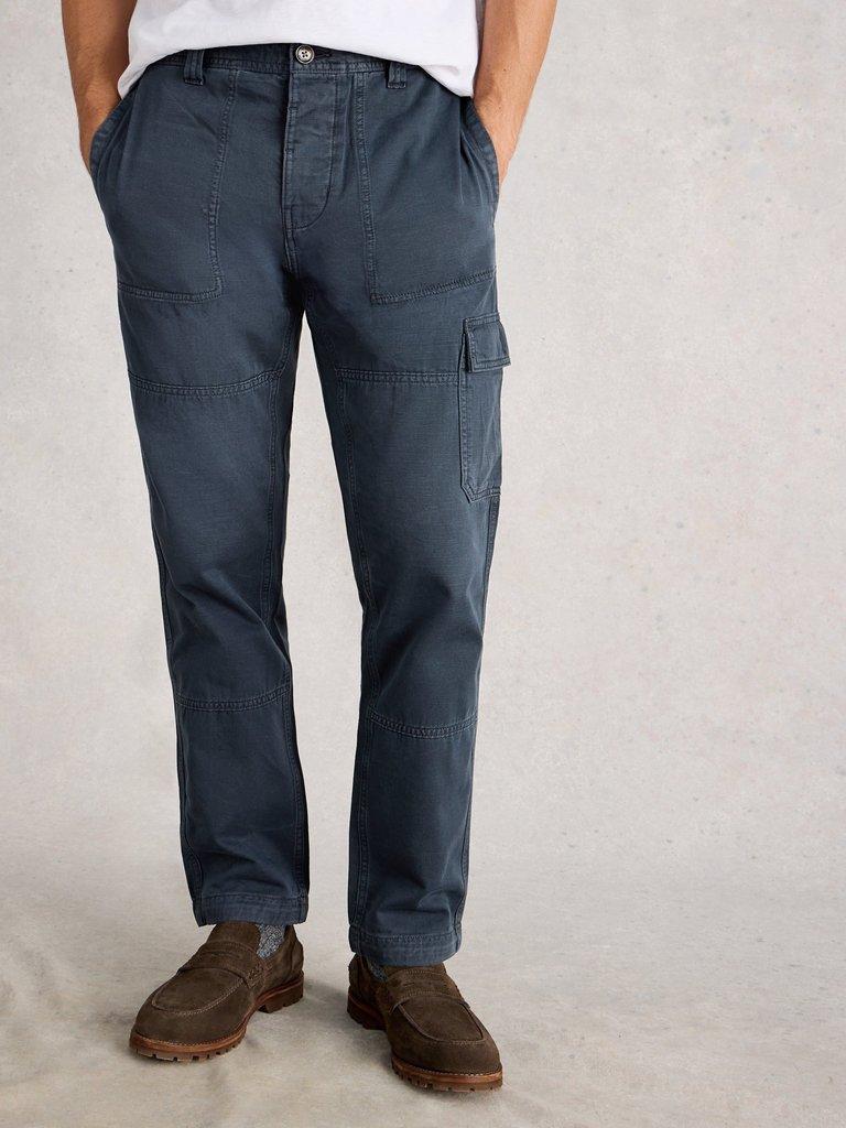 Kemble Cargo Trouser in DARK NAVY - MODEL DETAIL