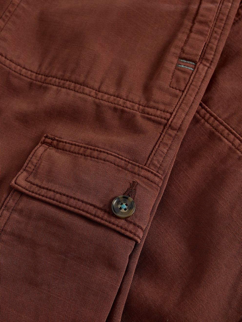 Kemble Cargo Trouser in DK BROWN - FLAT DETAIL