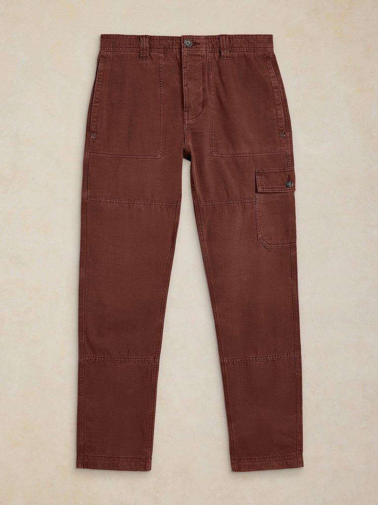 Kemble Cargo Trouser in DK BROWN - FLAT FRONT