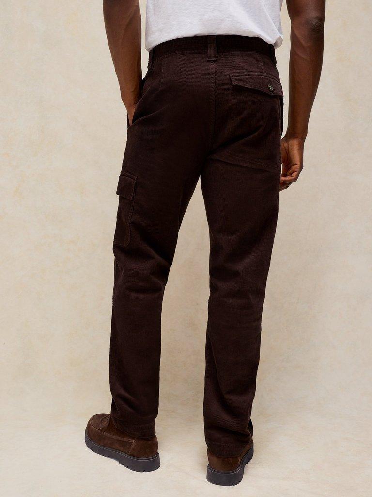 Kemble Cargo Trouser in DK BROWN - MODEL BACK