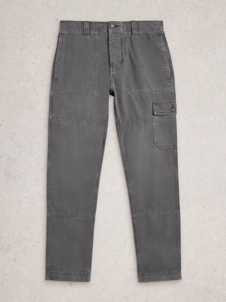 Kemble Cargo Trouser in WASHED BLK - FLAT FRONT