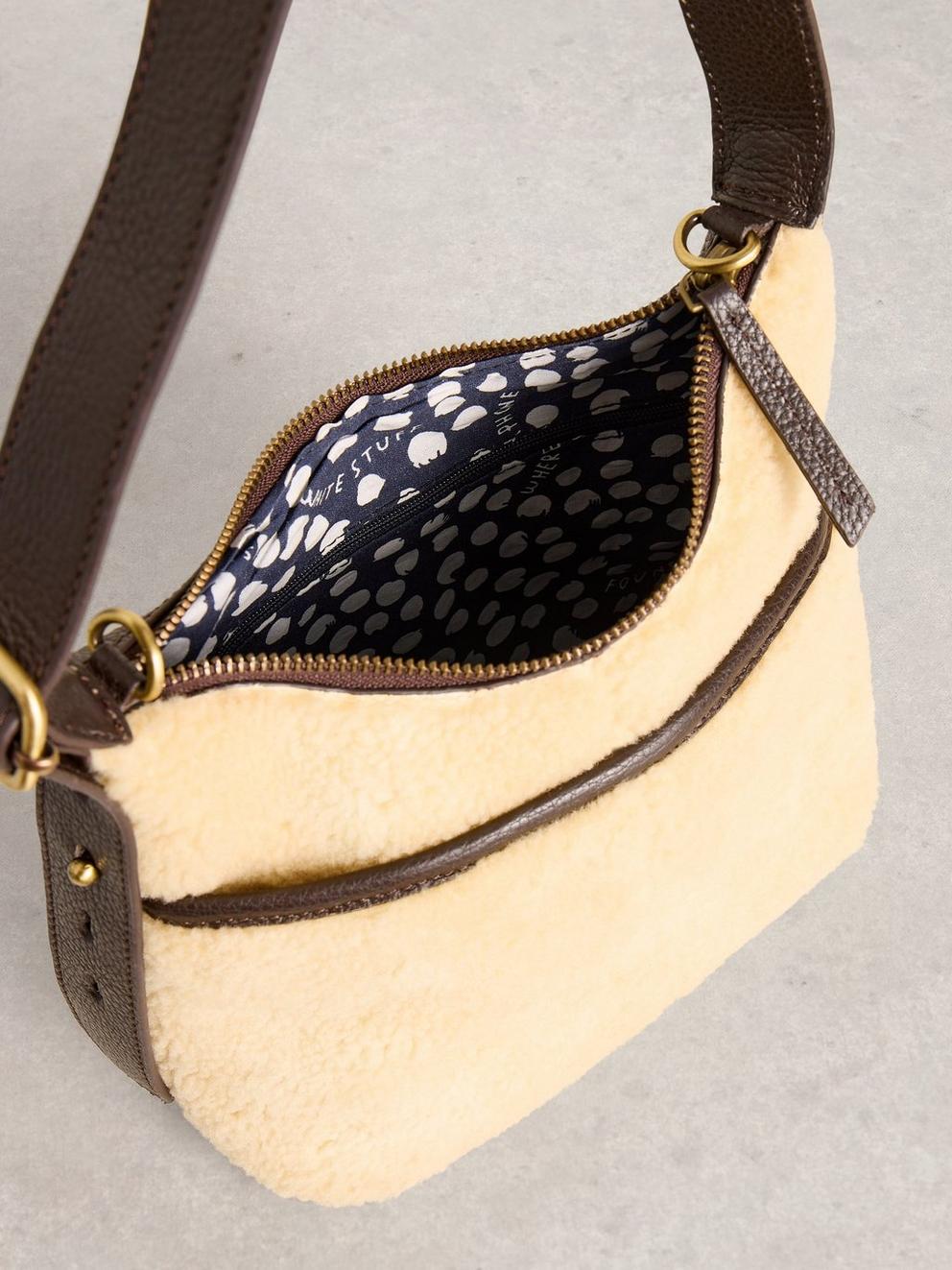 Mini Sophia Shearling Crossbody in IVORY MLT - FLAT DETAIL