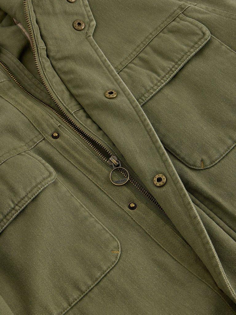 Marlow 4 Pocket Jacket in KHAKI GRN - FLAT DETAIL