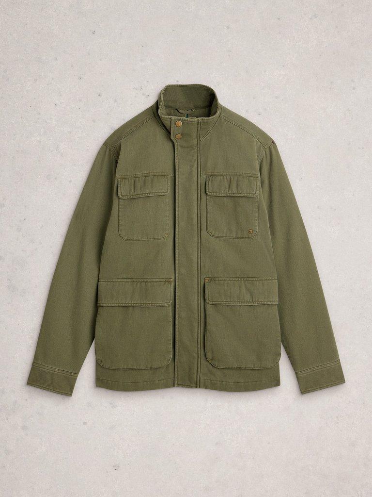Marlow 4 Pocket Jacket in KHAKI GRN - FLAT FRONT