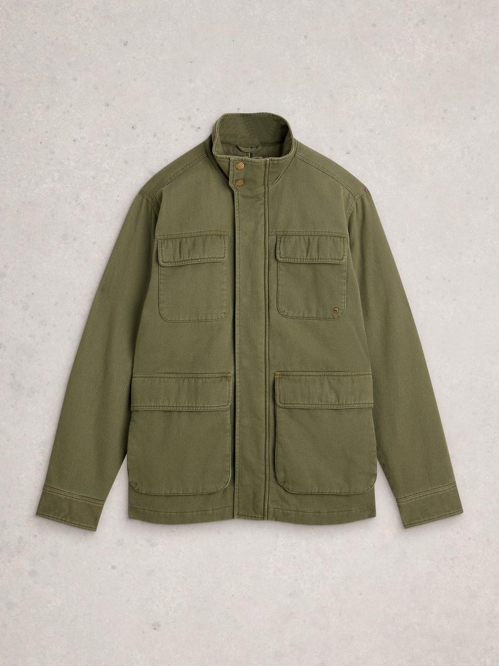 Marlow 4 Pocket Jacket in KHAKI GRN - FLAT FRONT