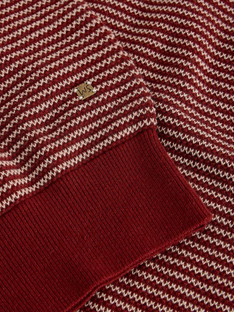 Bibury Knitted Tee in RED MLT - FLAT DETAIL
