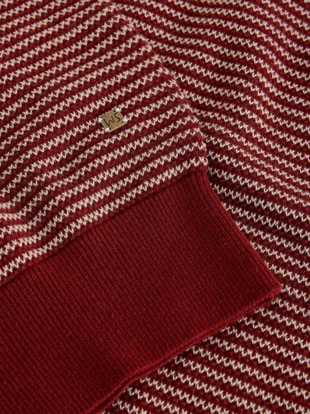 Bibury Knitted Tee in RED MLT - FLAT DETAIL