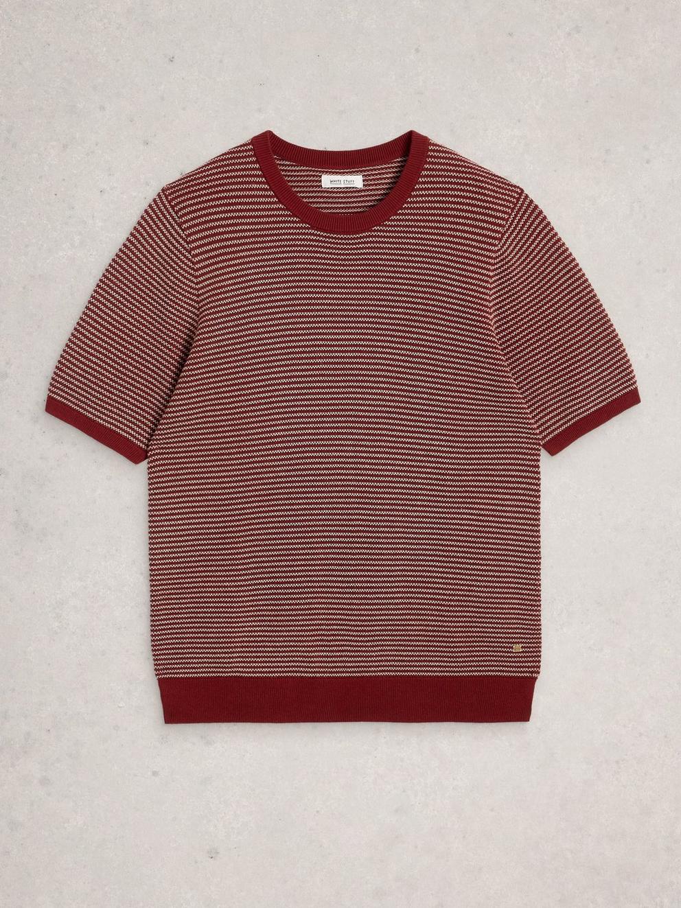 Bibury Knitted Tee in RED MLT - FLAT FRONT