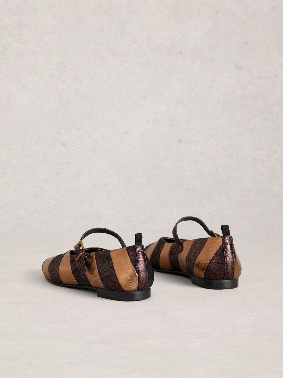 Jazz Mary Jane Ballerina in MIXED MET - FLAT BACK