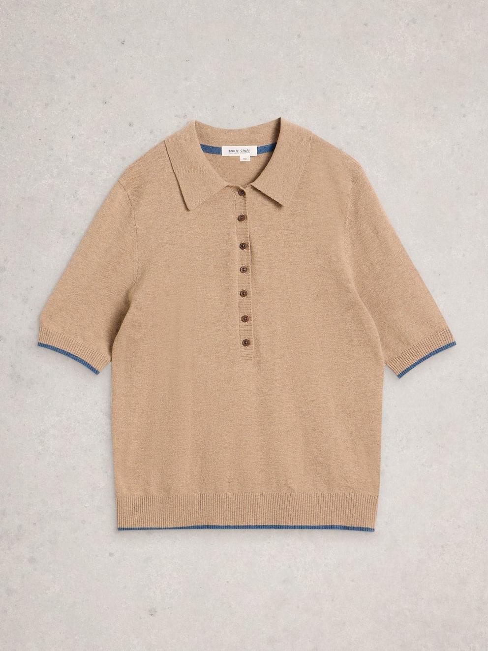 POPPY POLO TEE in DK NAT - FLAT FRONT