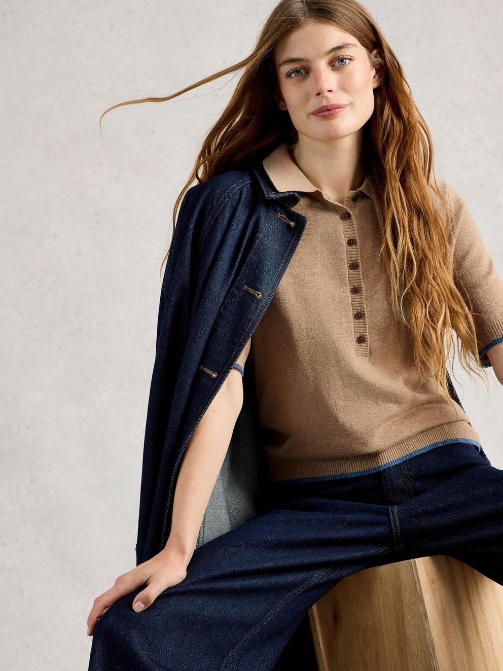 POPPY POLO TEE in DK NAT - LIFESTYLE