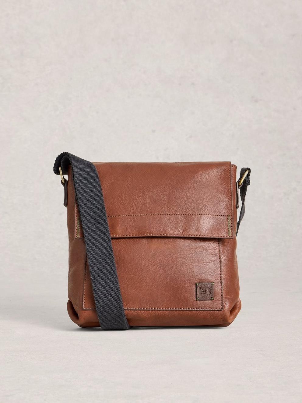 Frankie Crossbody Leather Bag in MID TAN - LIFESTYLE