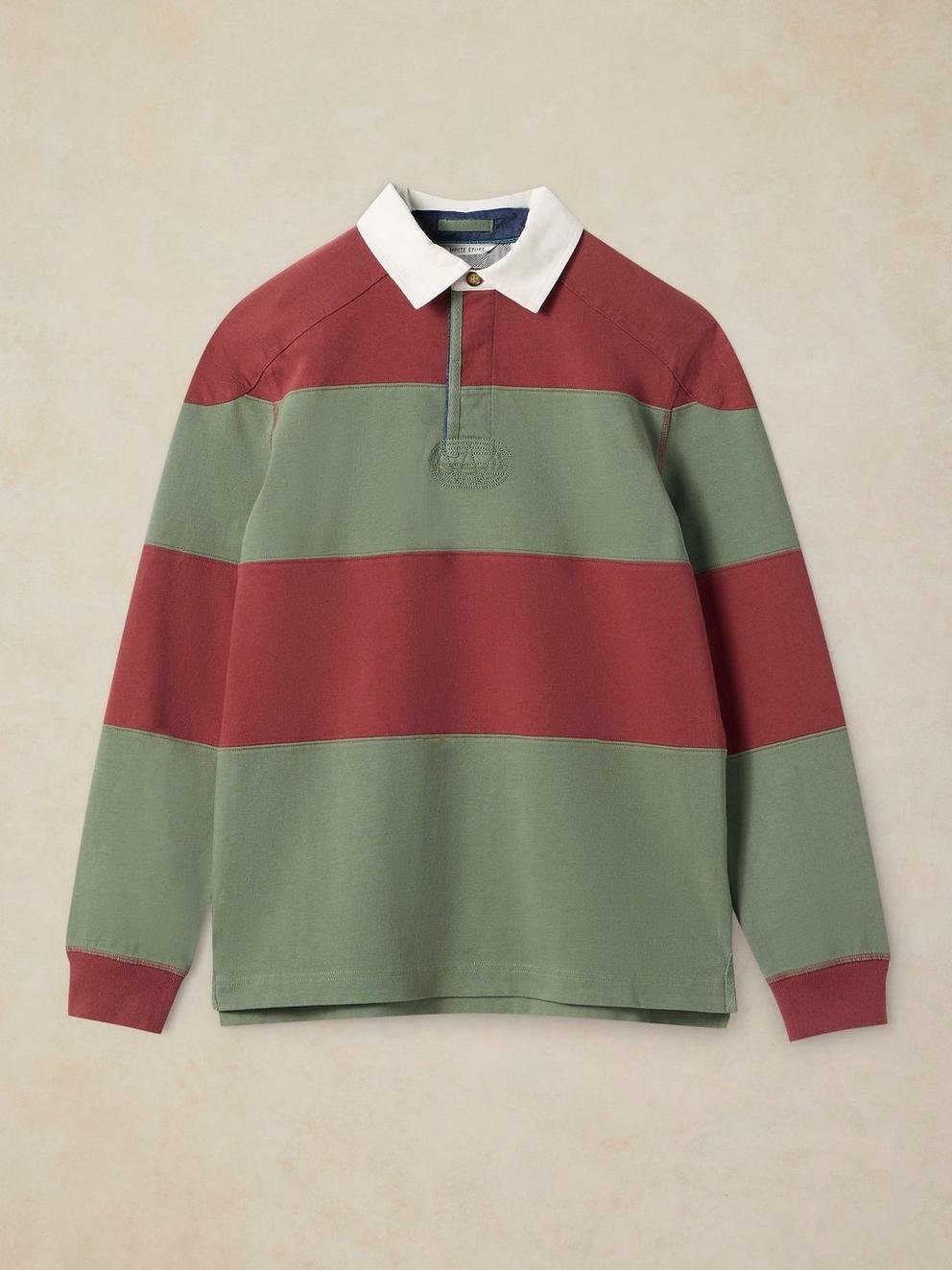 Cooper Cut  Sew Rugby in GREEN MLT - FLAT FRONT