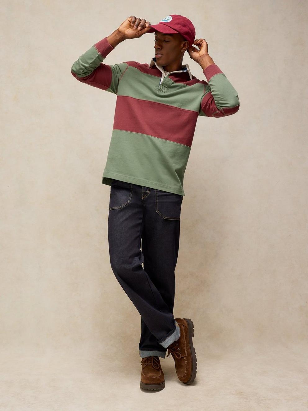 Cooper Cut  Sew Rugby in GREEN MLT - LIFESTYLE