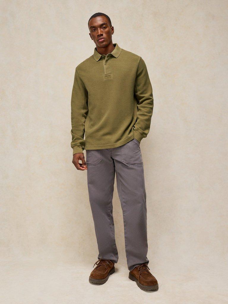 Sidmouth Collar Sweatshirt in DK CHART - MODEL FRONT